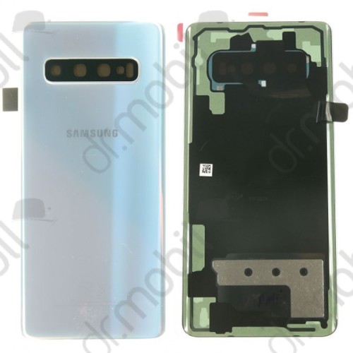 Hátlap Samsung Galaxy S10 (SM-G973), akkufedél + ragasztóval GH82-18378G ezüst (rendelésre)
